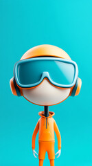An imaginative AI agent character in a 3d illustration style 