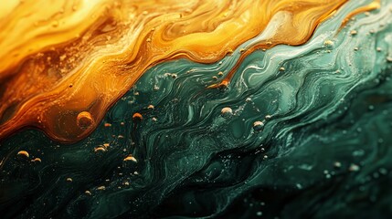 flow Green orange distorted texture, nostalgic summer, Generative AI