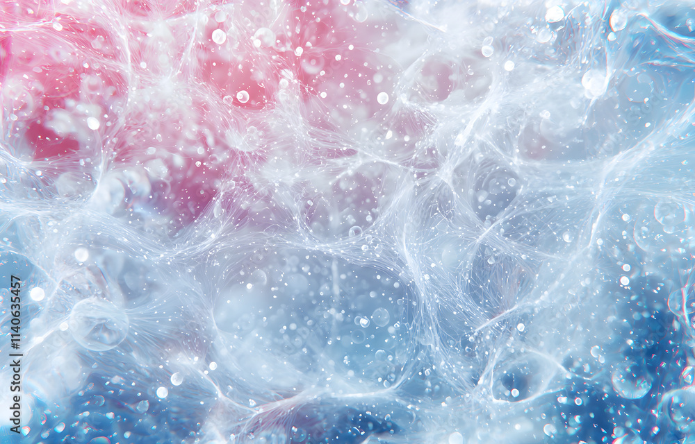 Aufkleber dynamic water bubbles abstract space digital art colorful swirls macro perspective fluidity concept