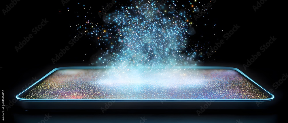 Poster digital transformation virtual environment technology visualization interactive display futuristic c