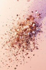 Close-up photograph of shimmering glitter particles, resembling cosmetic texture. Perfect for beauty and makeup designs.