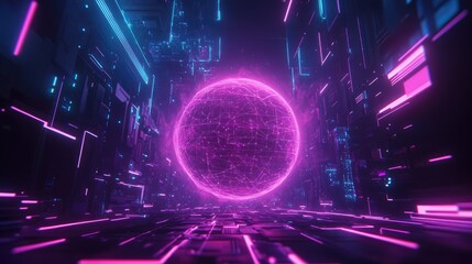 A futuristic representation of global connections, a globe surrounded by spinning holographic data points, sci-fi, high resolution, vibrant tones 