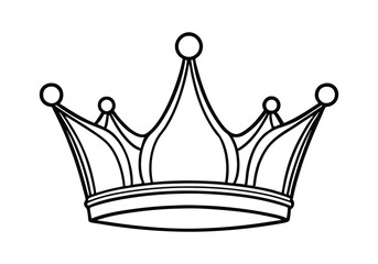 Minimalist Continuous Line Art of a Crown with Elegant Arches and Pointed Tips in Modern Style