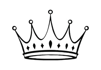 Minimalist Continuous Line Art of a Crown with Elegant Arches and Pointed Tips in Modern Style