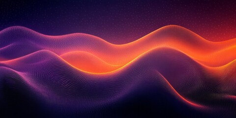 Obraz premium Orange purple gradient background, abstract wave, grainy noise texture effect, banner poster design, Generative AI