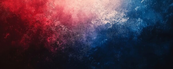 Fototapeta premium Dark gradient, glowing red blue shapes, grainy texture noise, banner header design, Generative AI