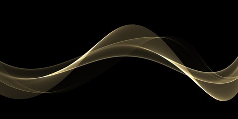 Abstract golden wave background, luxury gold lines