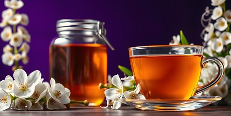 Elegant Glass Teapot with Floral Arrangement: Aesthetic Tea Time

