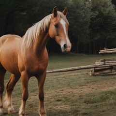 Naklejka premium horse in the field