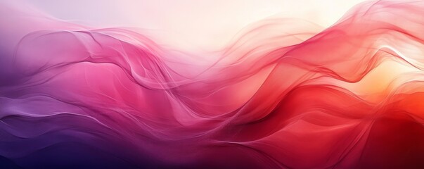 Obraz premium Red purple gradient, smooth grainy texture effect, abstract wave banner header design, Generative AI
