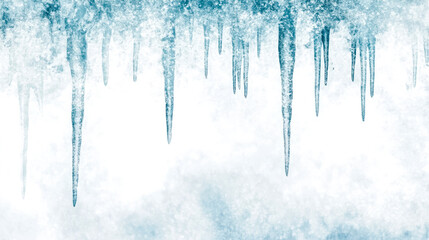 Frosty air forming small icicles on a winter day