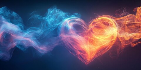 Fototapeta premium heart shapes with dynamic tones, Generative AI