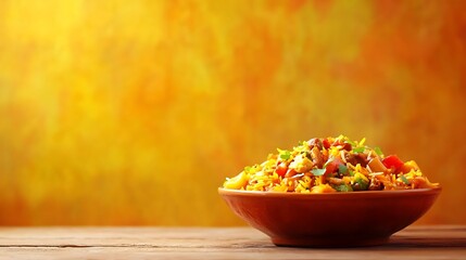 chelo kebab biryani served in dish side view on wooden table orange background