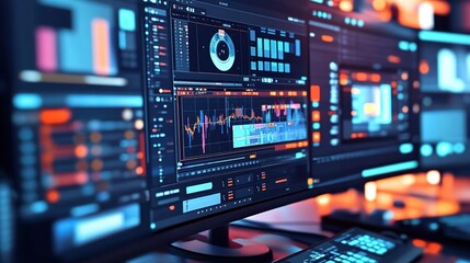 Obraz premium A computer screen displaying multiple video editing software applications