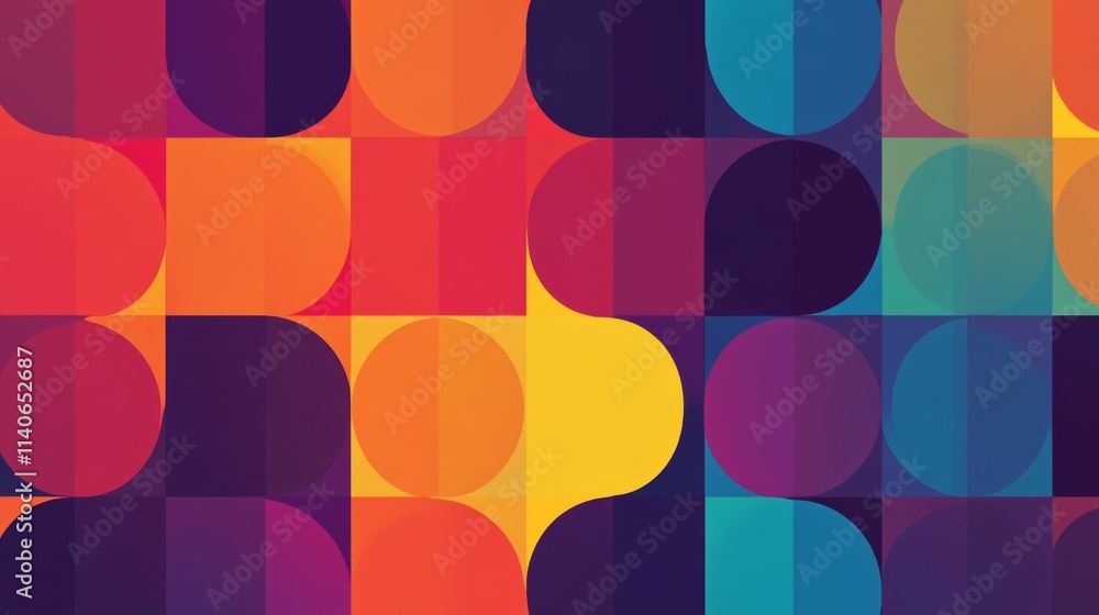 Poster colorful geometric pattern creating a modern and vibrant design