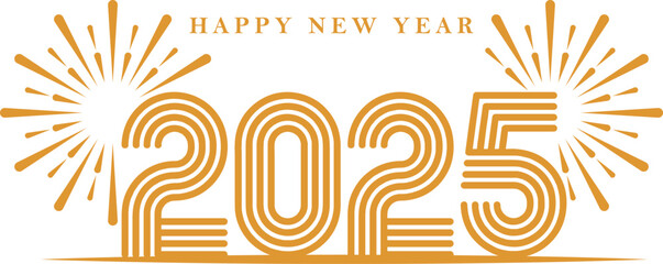 happy new year 2025 black and white template art & illustration 6