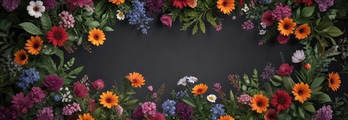 Naturalistic Floral Background with Realistic Circles of Nature , floral, natural beauty