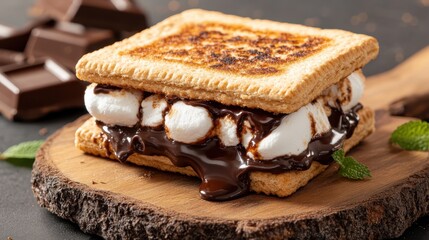 A rich combination of melted chocolate and toasted marshmallow sandwiched between crispy graham crackers, oozing with warmth and sweetness.