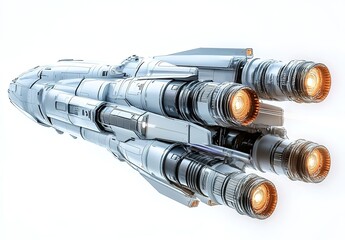 3D model of a spaceship with large engines