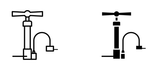 Air pump Icon set in black color for ui designs