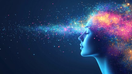 Surreal Transformation of Human Mind. Psychological and emotional stability. Concept of psychology, inner world, mental health, feelings