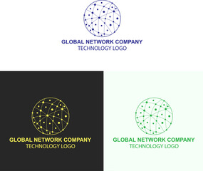 Global network company technology logo