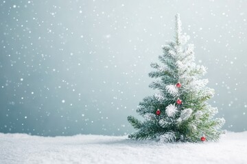 Obraz premium Beautifully Decorated Christmas Tree in Winter Setting