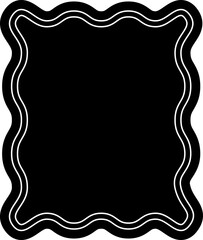 wavy rectangle border silhouette.  
Transparent background.