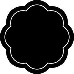 wavy round border silhouette.
Transparent background.