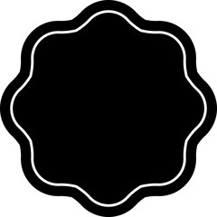 wavy round border silhouette.
Transparent background.
