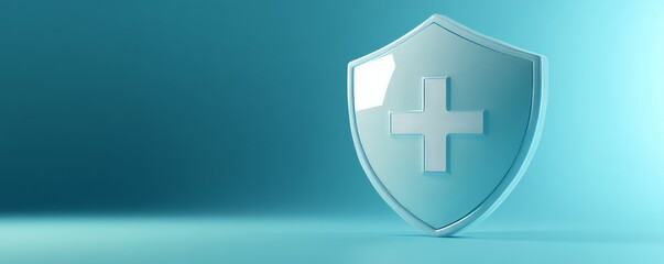Healthcare shield symbolizing medical insurance and wellbeing