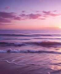 Fototapeta premium Soft focus abstract photography of a calming ocean scene in shades of pink and purple, ocean, relaxing