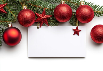 Blank Christmas Gift Tag with Decorations