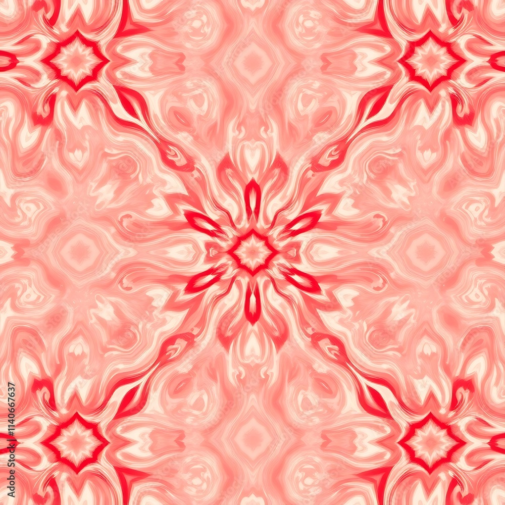 Poster red and white abstract pattern: a captivating pattern of swirling red and white, forming a mesmerizi