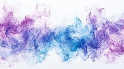 Fototapeta premium Swirling purple and blue smoke on white.