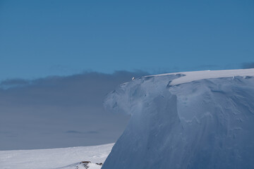 Endless snow. Snow in Antarctica. Winter snow background. Texture. Snowdrift