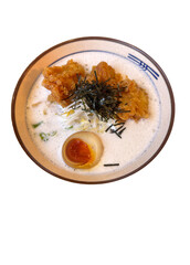 Japan noodles with egg and seaweed