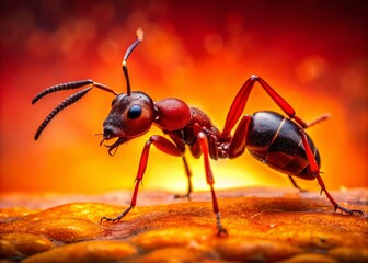 Silhouette Fire Ant, Red Black Ant Silhouette, Insect Silhouette Photography, Macro Photography, Nature Photography, Ant Silhouette