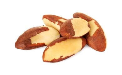 Fototapeta premium Tasty Brazil nuts isolated on white. Healthy snack