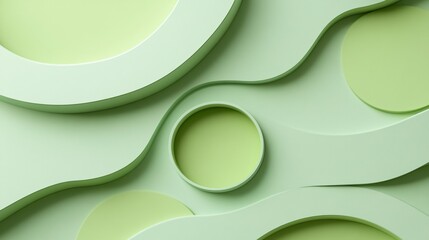 Minimalistic Pastel Green Wave Background Design