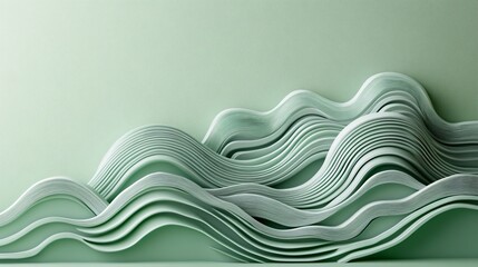 Minimalistic Green Wave Pattern Background