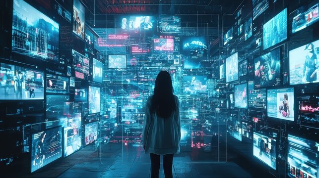 A digital world where artificial intelligence predicts consumer behavior, creating tailored shopping experiences with personalized product recommendations