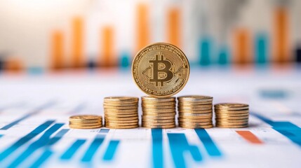 Bitcoin investment strategy cryptocurrency market financial analysis business environment close-up view digital currency growth
