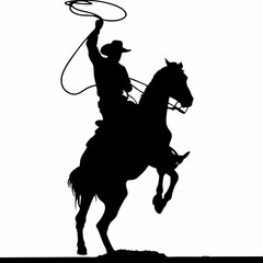 cowboy horse, silhouette, vector, animal, illustration, black