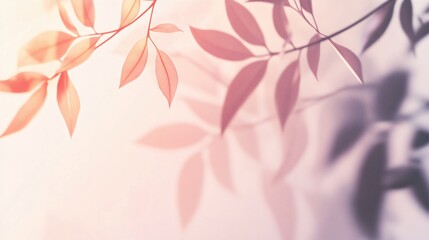 Serene Leaf Shadows on Light Beige Surface