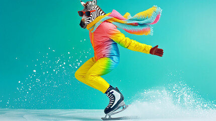 animals onSkates, Hockey, Animals, Sports, Kids, Game, Ice, Cartoon, Illustration, Animal, Cute, Winter, Action, Athletic, Competition, Fun, Football, Husky, Cat, Bull, Ram, Lion, skates, winter sport