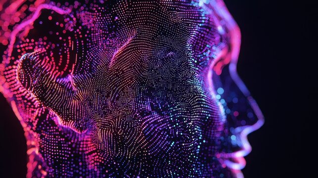 A digital representation of artificial intelligence analyzing consumer data, predicting trends, and delivering personalized marketing content