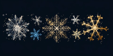 snowflake designs with festive tones, Generative AI