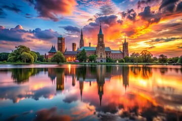 Smithsonian Castle, National Mall, Washington DC: Neoclassical Architecture, American History Museum,  Stunning Aerial View