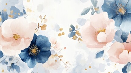Floral watercolor art abstract design digital illustration light background aesthetic viewpoint nature concept for decoration
